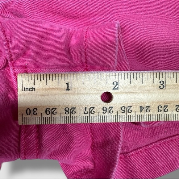 American Eagle Shortie Khaki Twill Shorts Size 2 Pink Low Rise Stretch - Picture 4 of 7